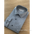 Camisa jacquard de manga larga con cuello alto formal masculino